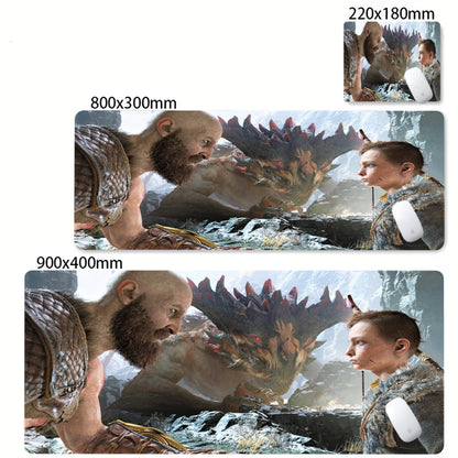 Game God of War Mouse Pad Anime Game Mousepad Computer Keyboard Desk Pads Office Carpet Laptop Mausepad Non-slip Base Deskmat