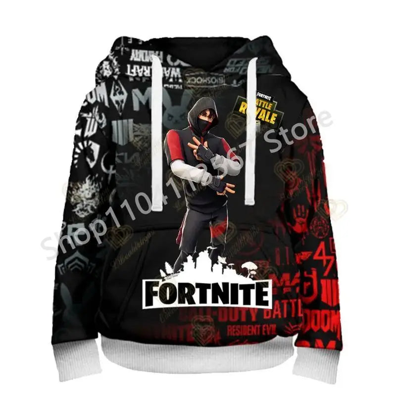 Llama Battle Royale Fortnite Hoodies, 3D Printed Sweatshirts for Men, Women, and Children, Boys and Girls Streetwear Pullover, Green Tops