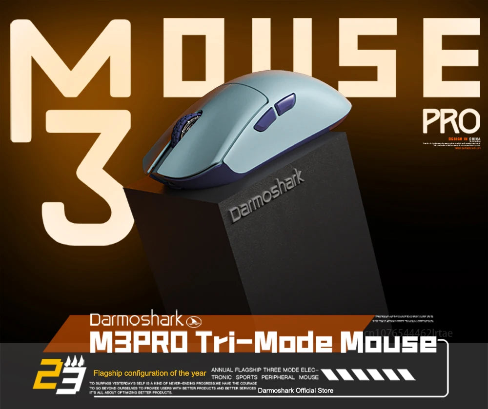 Darmoshark M3Pro -pelihiiri 2.4G BT Wireless Tri-Mode PAW3395 -sensorilla N52840 26000DPI, isokätinen makroajurihiiri pelaamiseen