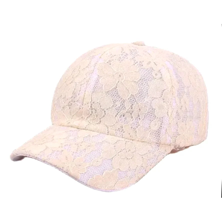 Prinsessstil, spetsbroderi, nät, blommor, vår och sommar, dambaseballkepsar, andningsbara damkepsar med snäpplås, unga flickor, BQ091