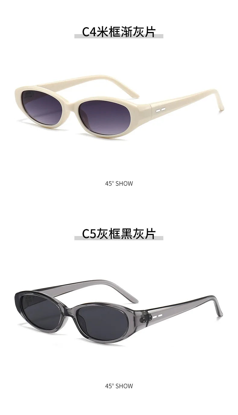 Retro Oval Sunglasses for Women Men Chic Cat Eye Y2K Designer UV400 Sun Glasses Outdoor Sports Eyewear Hiking Cycling Shades