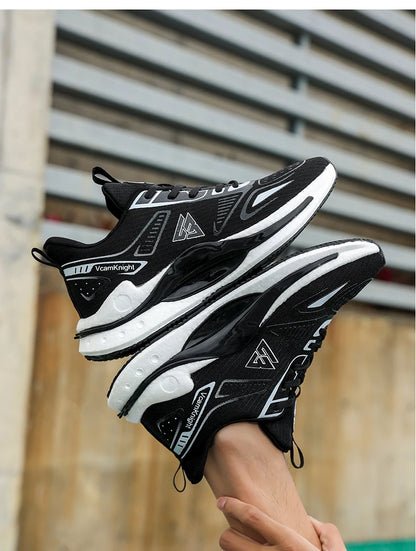 Chaussures de course légères et respirantes pour hommes, baskets à absorption des chocs Popcorn, chaussures de sport d'extérieur flexibles et antidérapantes, été automne