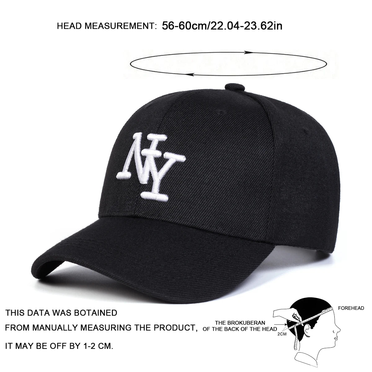 Unisex NY Letter Embroidery Baseball Caps Spring and Autumn Outdoor Adjustable Casual Hats Sunscreen Hat Sports Cap