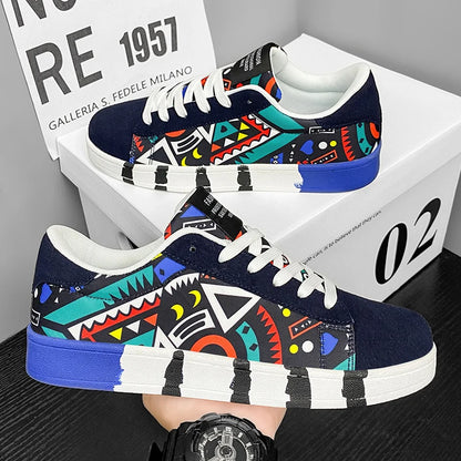 YRZL skateboard-sko til mænd, sneakers i kanvas, afslappede og åndbare gåsko, lette flade sko til mænd, trendy streetwear-sportssko