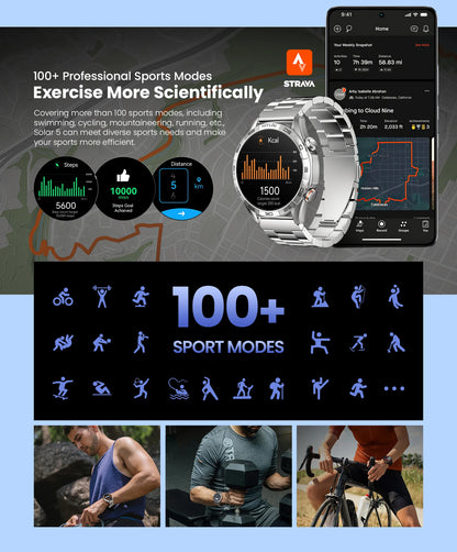 HAYLOU Solar 5 Smart Watch 1.58'' AMOLED Display Smart Watch Voice Calling 24H Health Monitoring 100+ Sport Modes Smartwatch