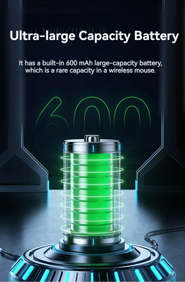 2.4G Bluetooth draadloze muis met schermweergave, 600mAh batterij met grote capaciteit en licht klinkende knoppen voor gaming en kantoor