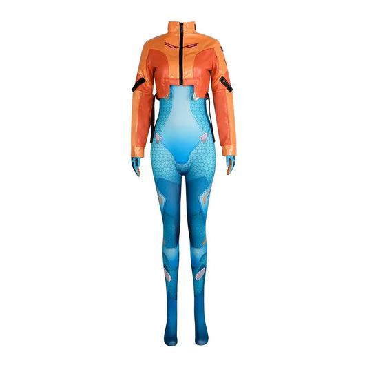 Costume cosplay Overwatch 2 Juno con parrucca, completo full set da eroina supporto, outfit per Halloween e Carnevale, Juno Teo Minh, donna e ragazza