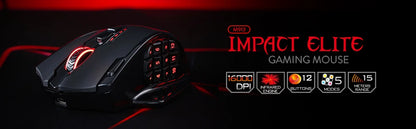 Redragon M913 gamer egér, 16000 DPI, vezetékes / 2.4Ghz vezeték nélküli, RGB optikai, 16 programozható gomb, fekete/fehér
