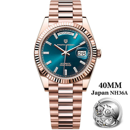 PAGANI DESIGN 2025 New Date Week 40MM Men's Watches Brand Luxury Gold Automatic Watch Men Waterproof Mechanical Wrist watch Men