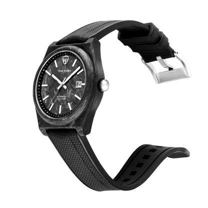 TIME TOKEN New Luminous Carbon Fiber 40mm Dive Watch for Men Luxury Calendar Automatic Mechanical Watch Sapphire Waterproof 100m