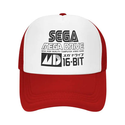 „Sega Mega Drive“ tinklelio beisbolo kepuraitė, unisex hiphopo snapback kepurė, vasarinė kvėpuojanti kepurė su snapeliu nuo saulės, reguliuojama trucker stiliaus kepurė