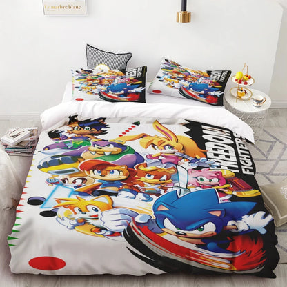 New Duvet Cover Sonic 3D Exquisite Cartoon Anime Digital Printing Bedding Set Comforter Bed Youth Home Decor Children Kids Boys