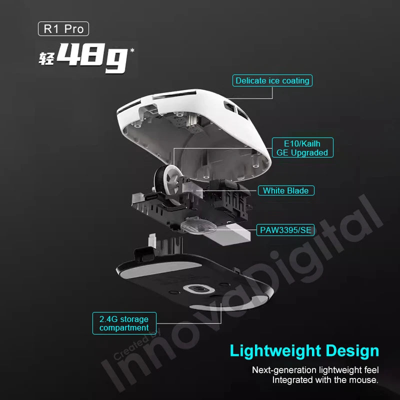 Mouse de gaming wireless ATK VXE Dragonfly R1 Pro MAX PAW3395 R1 SE Plus, mouse FPS esports personalizat, reîncărcabil și ultraușor