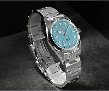 San Martin Men Luxury Watch 36mm BB36 Snowflake Hands Explore Series Sports Watches PT5000 Automatic Mechanical 10Bar BGW-9 Lume