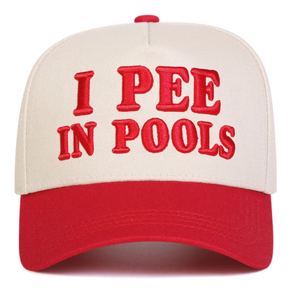 Unisex I PEE IN POOLS Letter Embroidery Baseball Caps Spring and Autumn Outdoor Adjustable Casual Hats Sunscreen Hat Sports Cap