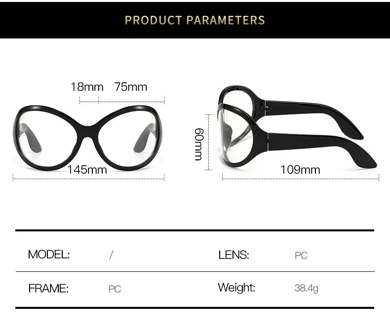 2026 Oversized Oval Sunglasses Goggle Women Men Luxury Brand Designer Sun Glasses Female Big Frame Y2K Eyeglasses De Sol Oculo