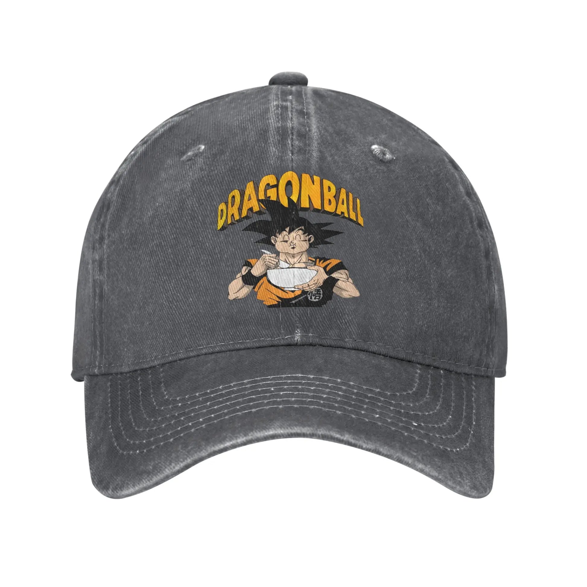 Produit gaming premium Fraquane, Retro DBZ dragon ball Goku Eating Ramen Baseball Caps Unisex Distressed Washed Sun Cap Outdoor Summer Adjustable Fit Hats Cap, équipement gamer