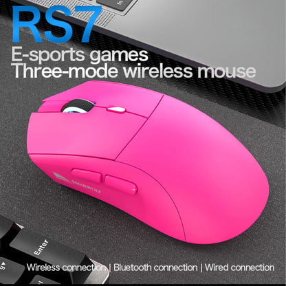 SMAILWOLF RS7 Bluetooth trådløs gamingmus, tre tilstande, PAW3311, makroprogrammerbar mus til laptop, gaming og kontor