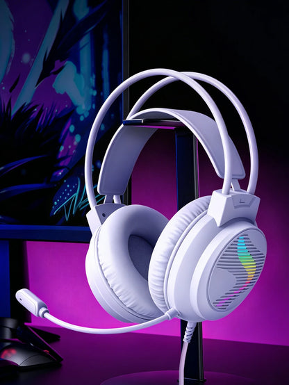 Casque filaire de jeu avec son 360° °   Microphone rotatif et éclairage RGB, conçu spécifiquement pour les cybercafés et le gaming