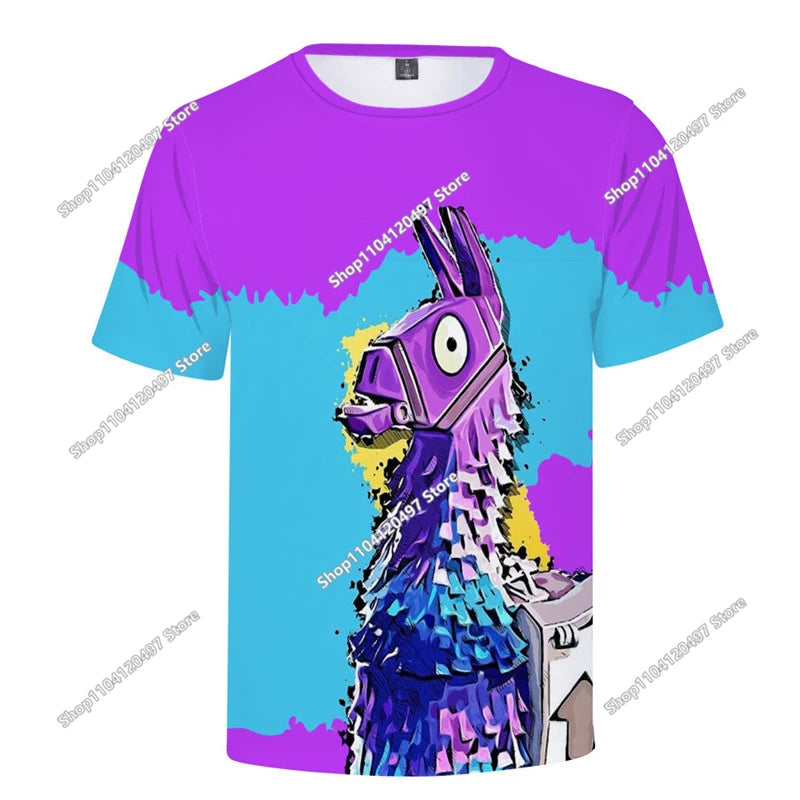 Zomer T-shirt voor kinderen, Battle Royale Fortnite Heldenoverwinning 3D, voor jongens en meisjes, babykleding