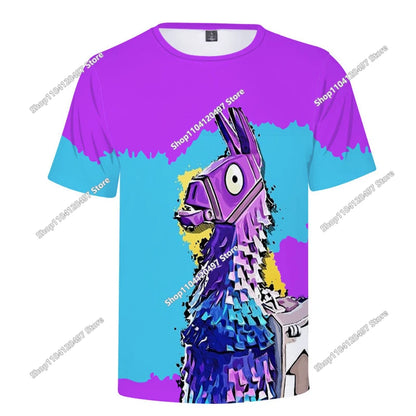 Zomer T-shirt voor kinderen, Battle Royale Fortnite Heldenoverwinning 3D, voor jongens en meisjes, babykleding