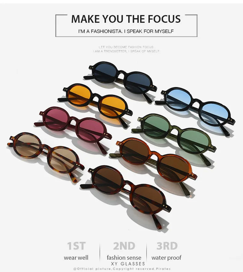 2026 Retro Small Round Frame Eyewear | Double Gold Rivet Accent | High-End Styling Sunglasses