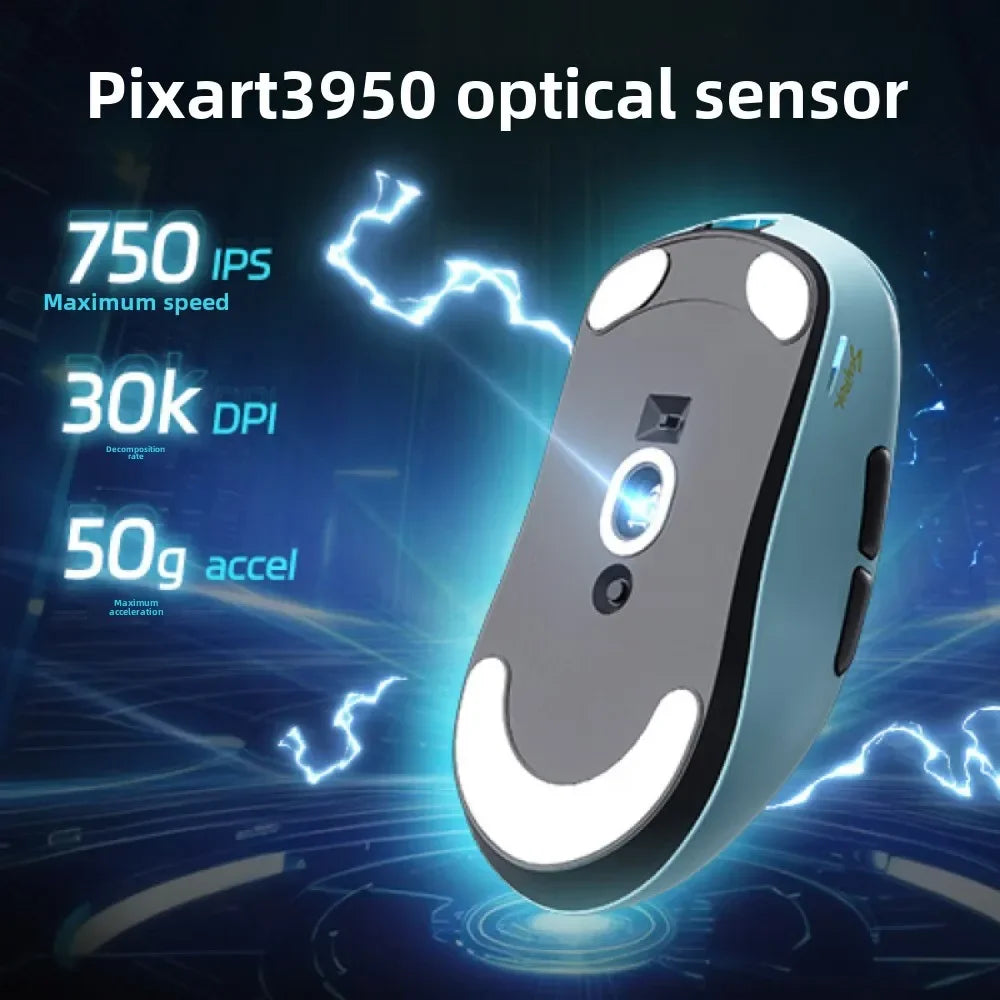 SCYROX V6 neporézní bezdrátová esportovní myš 40g 750IPS s 8k přijímačem, rychlá odezva, PixArt 3950, vysoká kvalita, 8KHz webový ovladač