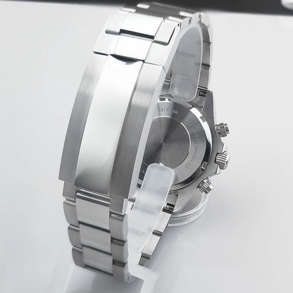 Custom Logo Panda Dial Daytona Homage Watch 40mm Stainless Steel Sapphire Ceramic Bezel Quartz Movement  Luxury Men RELOJ