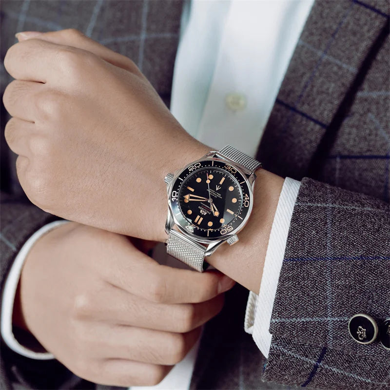 Classic Business Watch for Men Automatic Mechanical Watches Top Brand Luxury Stainless Steel Belt Mens Wristwatch Relogio Reloj