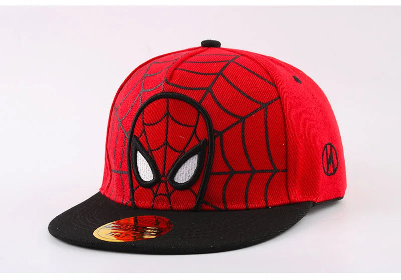Spider-Man Marvel Peripheral Anime Baseball Cap Cotton Flat Brim Hat Cartoon Decoration Accessories Kid’s Gift Sun Shade Travel