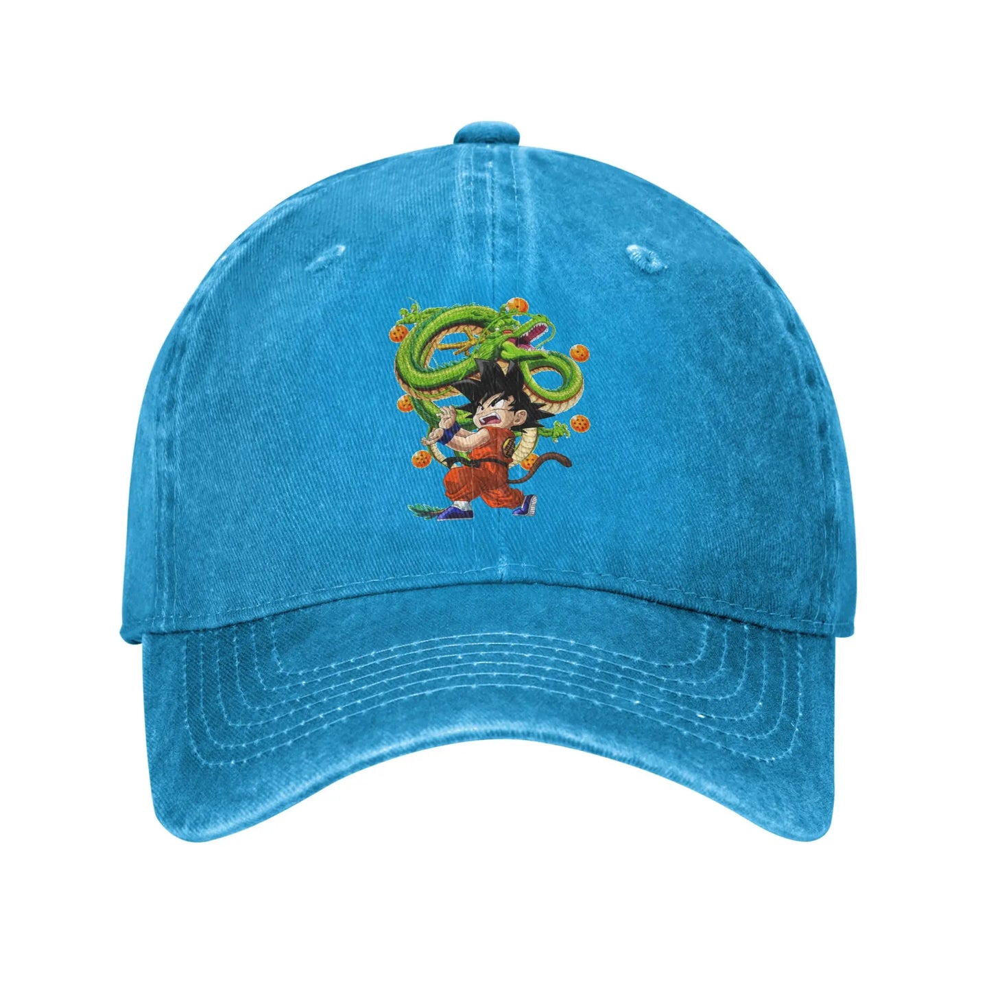 Retro Kamehameha Kid Goku Anime Baseball Caps Unisex Distressed Cotton Headwear Dragon Ball Outdoor Workouts Gift Hats Cap
