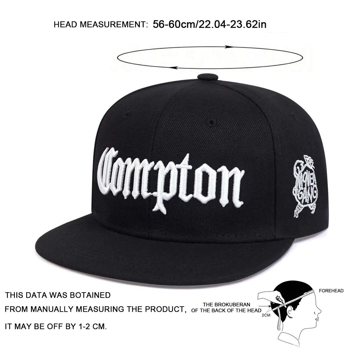 Unisex Compton Embroidery Hip-hop Hats Spring And Autumn Outdoor Adjustable Sports Casual Baseball Caps Sunscreen Hat