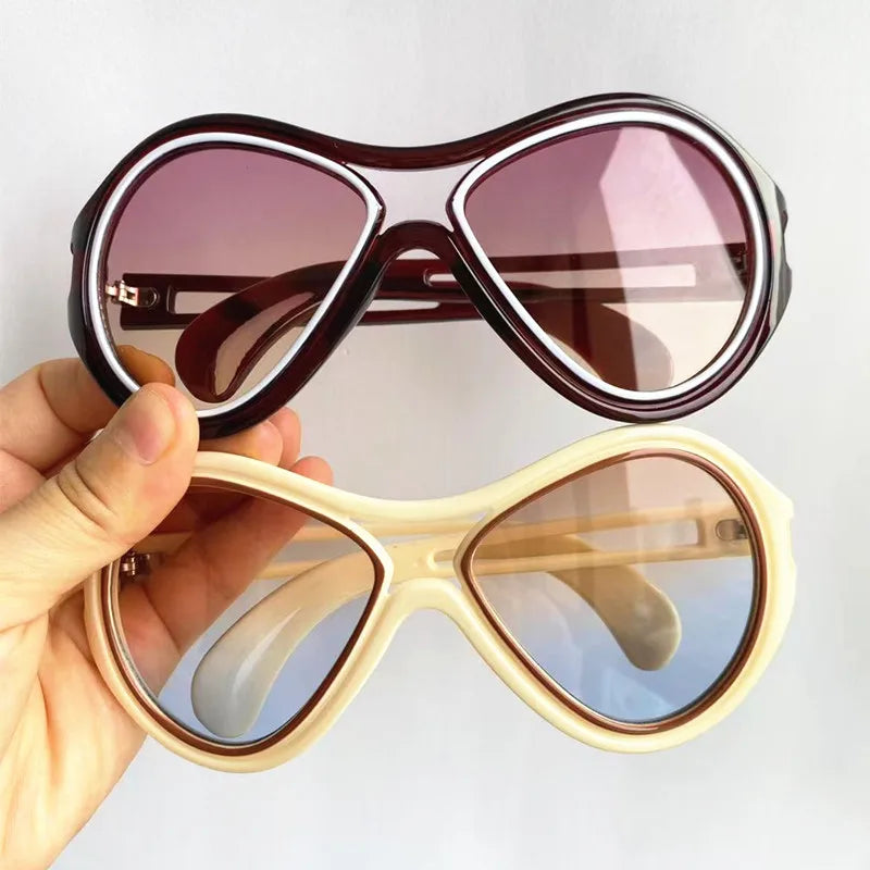 NEW Sunglasses Unisex Sun Glasses Anti-UV Spectacles Oversize Frame Eyeglasses Personality Ornamental Simplity Google