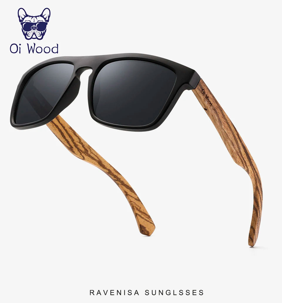 Oi Wood Women Sun glasses Square Sunglasses Wooden Eyeglasses polarized Red Lenses Mens Glasses