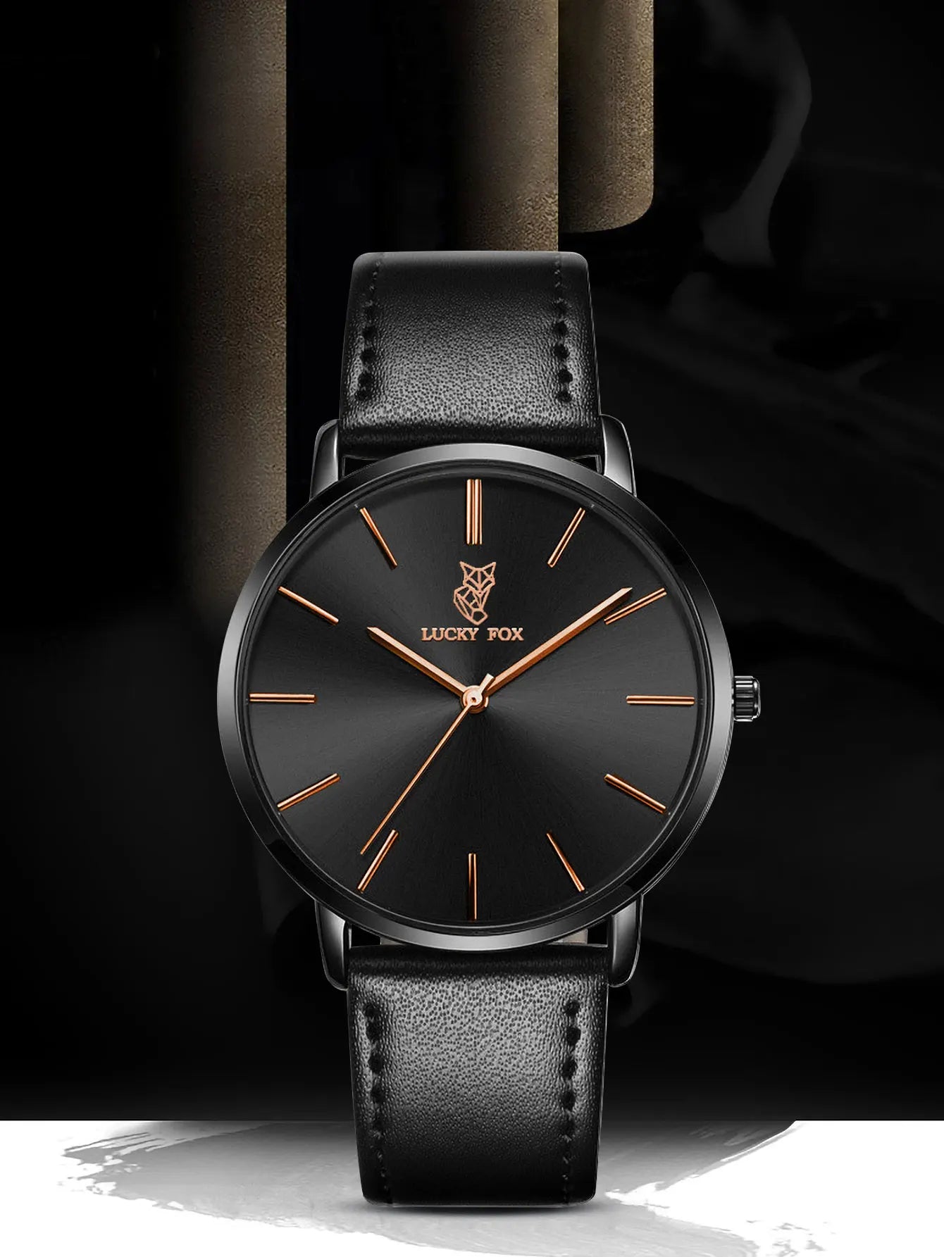 LUCKY FOX Classic Luxury Men Watch Simple Casual Men and Women Round Large Dial Quartz Watch Clock Gifts Men Reloj