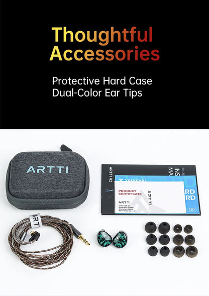ARTTI T10&R1&R2 In-Ear HiFi Earphones Wired IEMs Monitors 14.2mm Planar Driver Textured Bass 0.78mm 2pin & 3.5MM/4.4MM Connector
