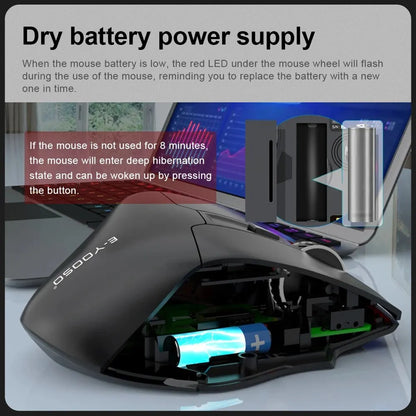 E-YOOSO X-31 USB 2.4G brezžična gaming miška za velike roke PAW3212 4800 DPI 5 gumbov za igralce, računalnik, prenosnik in PC