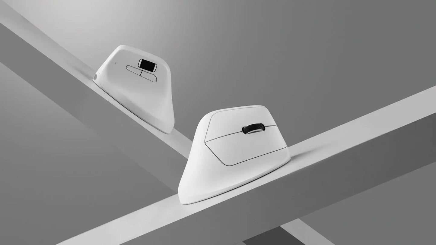 Keychron M5 trådløs ergonomisk optisk mus, 8K polling rate, 2.4GHz og Bluetooth, Type-C, 3950-sensor