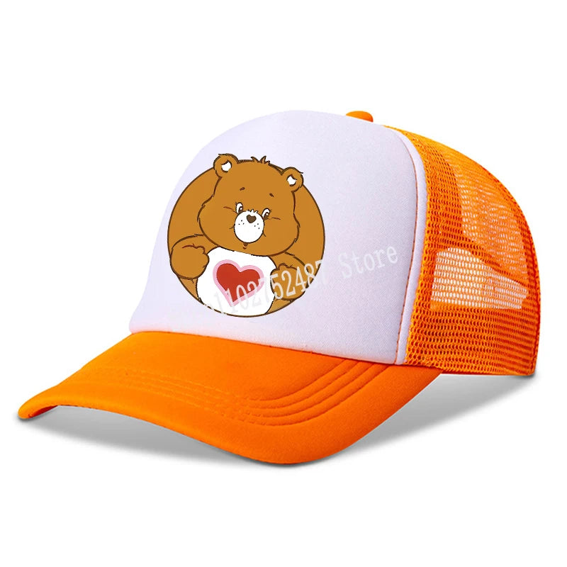 Anime Care Bears Baseball Cap Girls Women New Outdoor Sports Sun Hat Summer Breathable Mesh Sunbonnet Kids Adult Headgear Gift