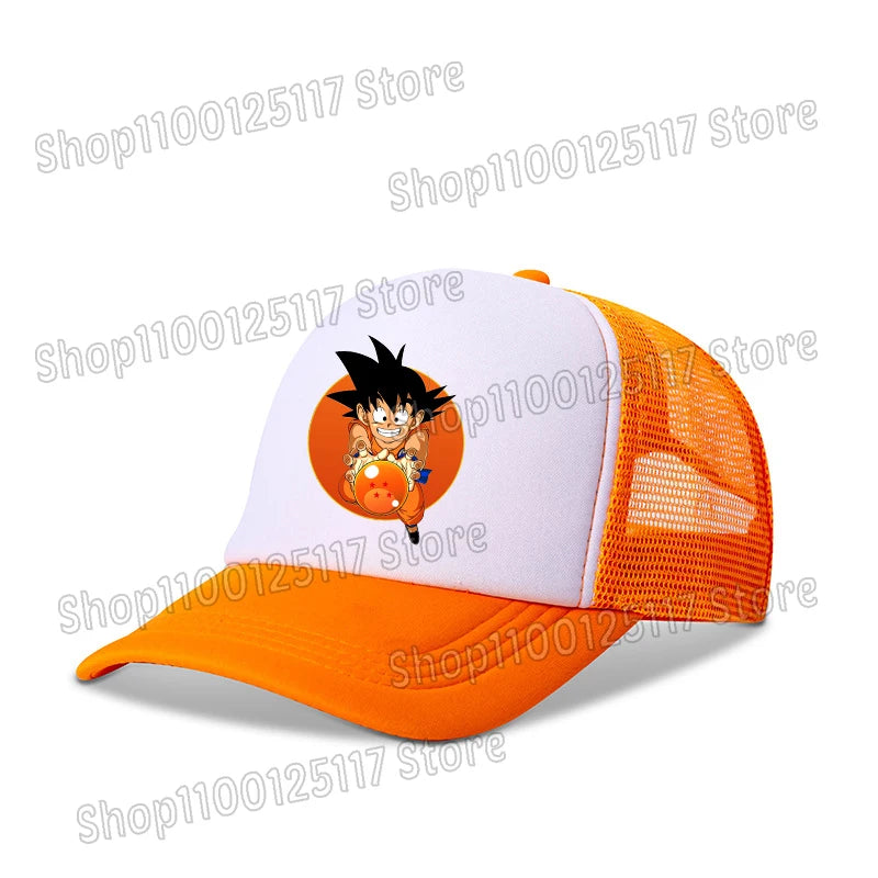 Dragons Ball Baseball Cap Anime Printed Caps Breathable Peaked Hat Cartoon Goku Summer Sports Snapback Mesh Sunhat Children Gift