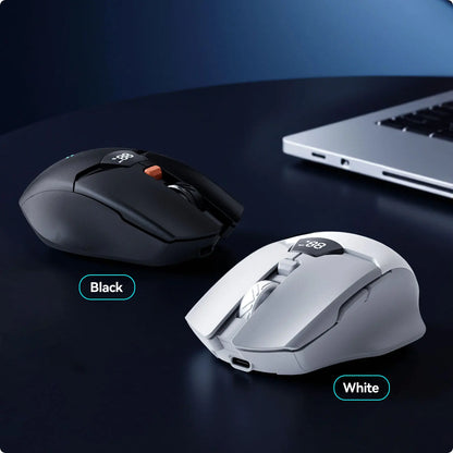 Trådløs Bluetooth-mus med digital batterivisning, lydløs ergonomisk mus til PC, bærbar computer og gaming, 2.4G/Bluetooth 5.0