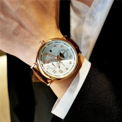 High-End Luxury Men's Mechanical Watch, Fully Automatic Skeleton Design, Fashionable Business Casual Niche Versatile Stylish Trendy Men's Wristwatch, Best-Selling Watch, Top Choice for Men's Gifts, Brand Name Watch, Preferred