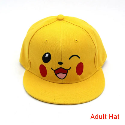 Hat Anime Pokemon Baseball Cap Hat Adjustable Pikachu Cosplay Hip Hop Cartoon Adult Hats Boy Girl Kids Birthday Gifts