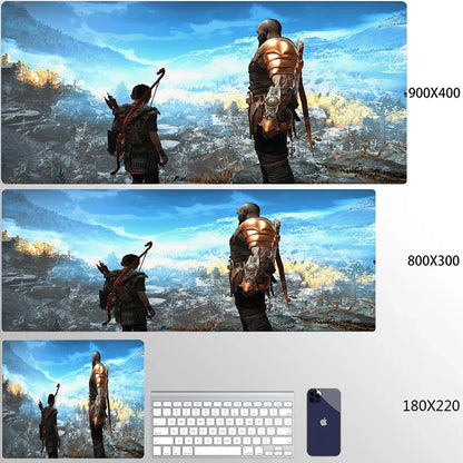 Gaming God of War Mouse Pad 80x30 Computer Accessories Mousepad Xxl Game Mats Deskmat Gamer Desk Mat Mause Anime Office Pc Pads