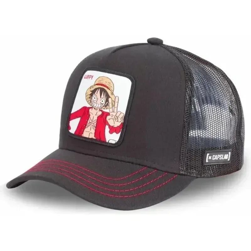 Anime ONE PIECE Hat Monkey D. Luffy Roronoa Zoro Cartoon Print Baseball Hat Adjustable Outdoor Casual Sunshade Four Seasons Hat