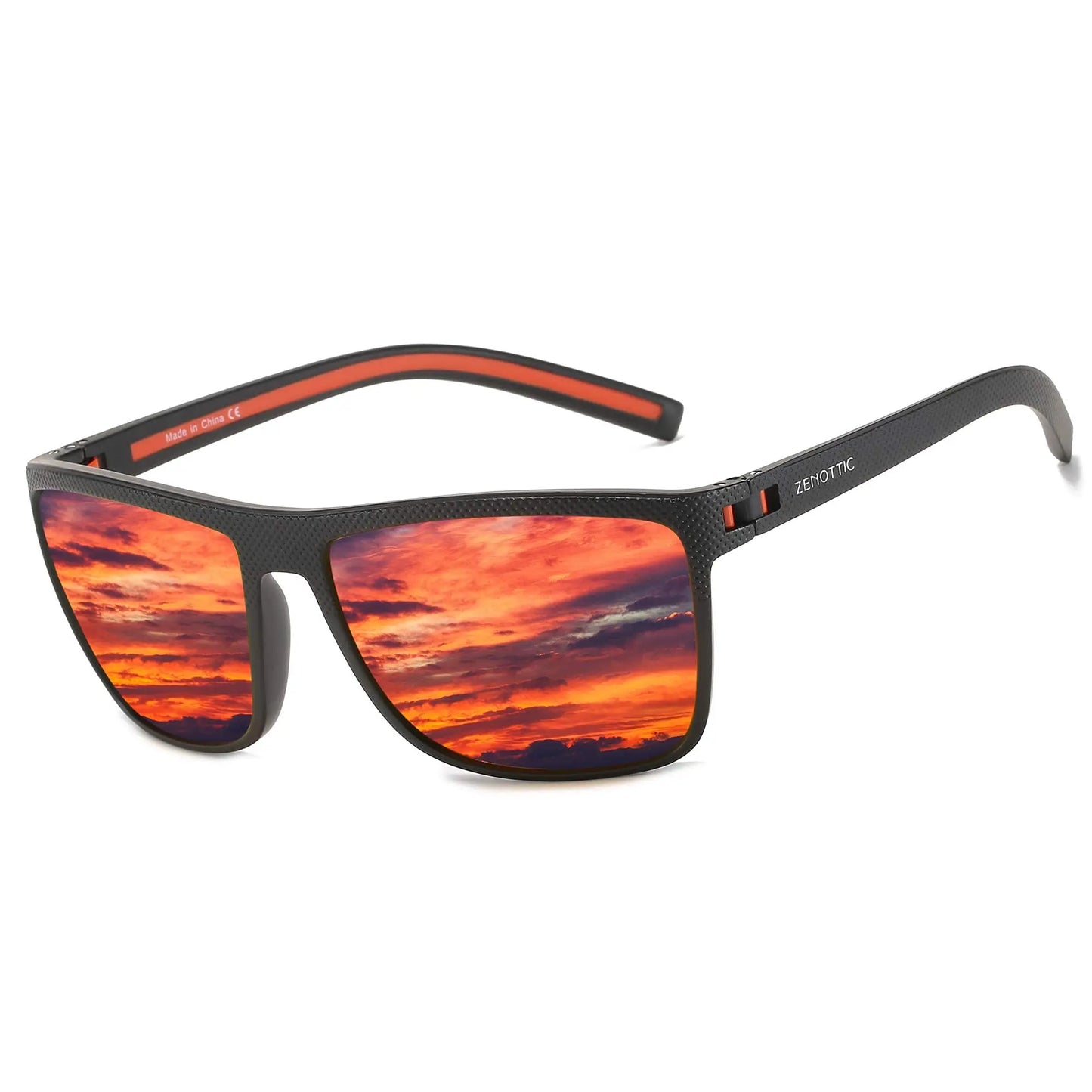 ZENOTTIC Polarized Sunglasses for Men Shades Lightweight TR90 Frame UV400 Protection Square Outdoor Trave Driving Sun Glasses
