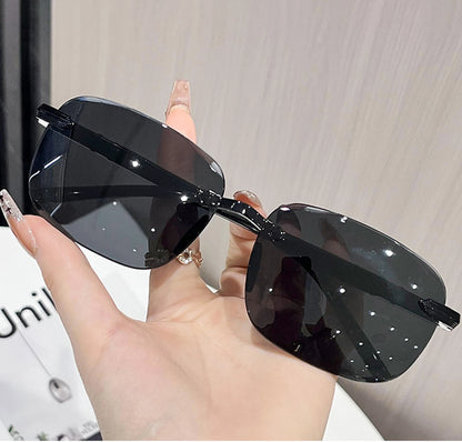 Classic Rimless Sunglasses Men Square Frame Sun Glasses Ultralight Male Driving Eyewear UV400 Goggles Retro Shades Oculos de sol