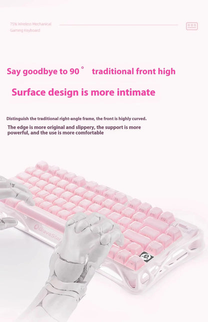 GravaStar Mercury K1 RGB Mechanical Keyboard Hot Swappable Gaming Keyboard Linear Switches RGB Wireless Gaming Keyboard