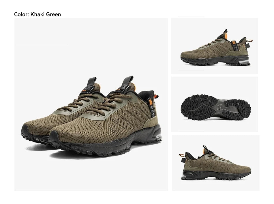 Baasploa professionele hardloopschoenen voor heren, lichtgewicht designer mesh sneakers voor heren, veterschoenen voor outdoor sport en tennis