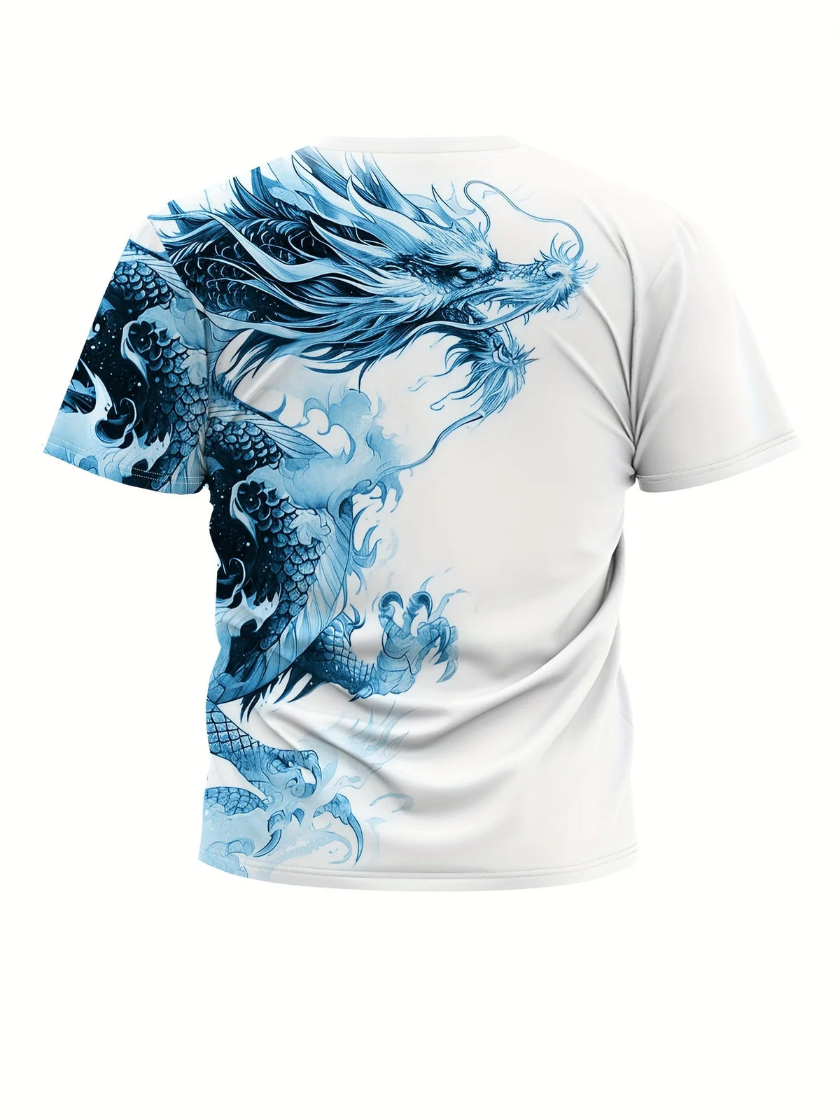 Heren-T-shirt met drakenprint, casual, ademende stof, T-shirt met opdruk, streetstyle, outdoormode, shirt met korte mouwen, heren-T-shirts